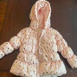 Pink and Gold Star Puffy Coat